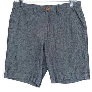 JCrew Factory Men’s Gramercy Grey Dot Flat Front Chino Shorts Size 30W